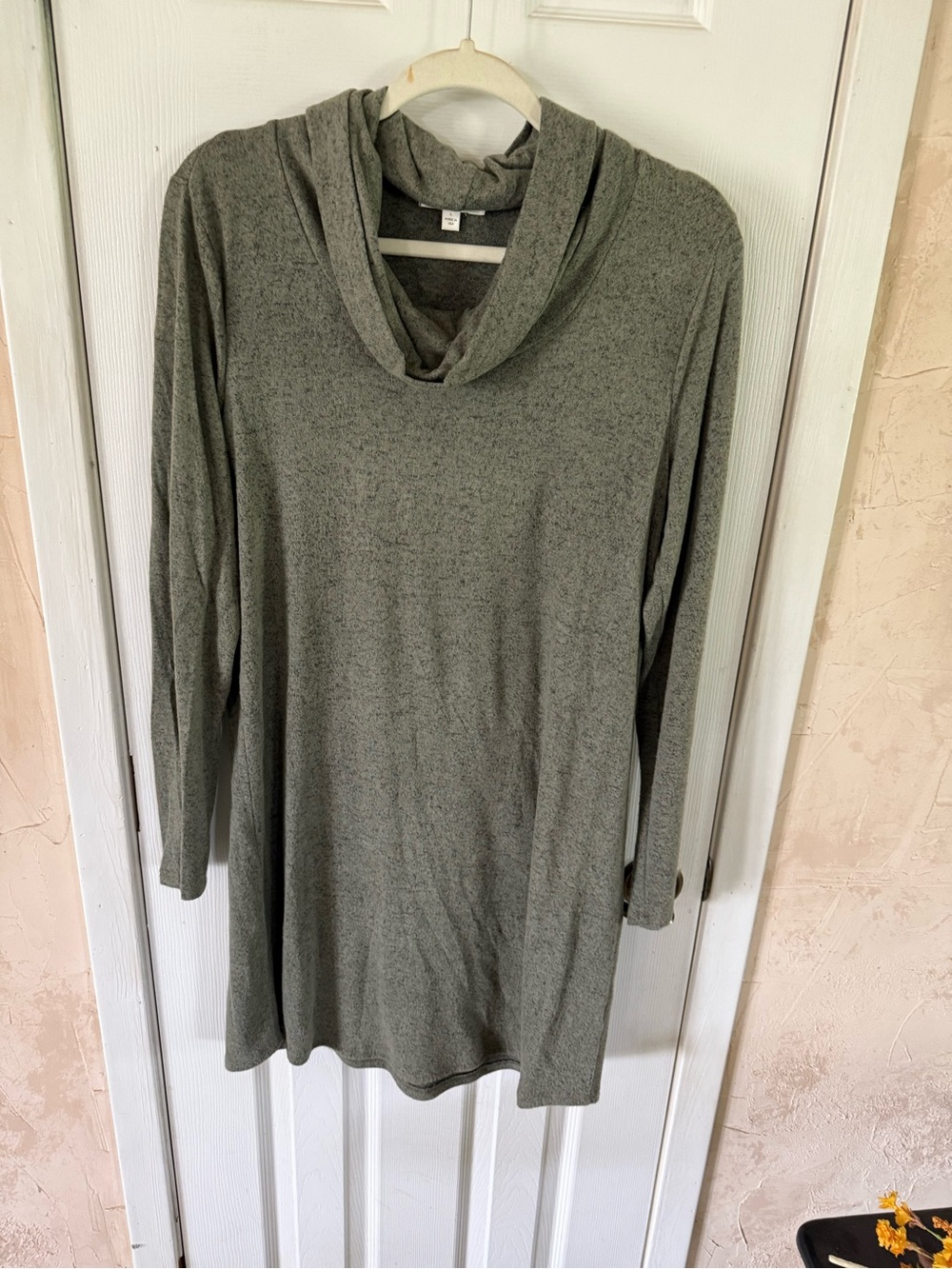 nine britton olive green cowl neck tunic